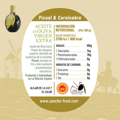 Extra Virgin Olive Oil DOP Campo de Montiel, Picual & Cornicabra Olive Variety