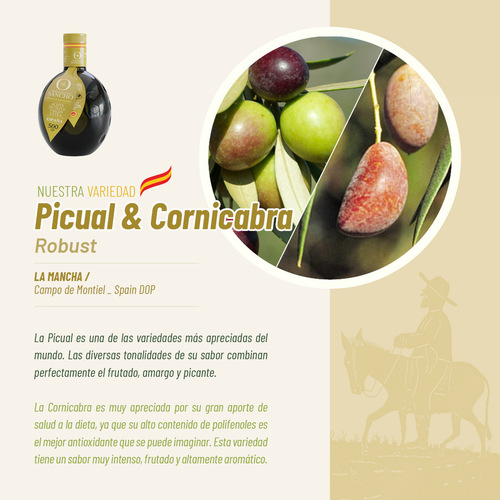 Extra Virgin Olive Oil DOP Campo de Montiel, Picual & Cornicabra Olive Variety