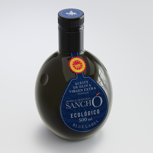 Aceite de Oliva Virgen Extra DOP variedad Arbequina Ecológica Blue Label Cristal