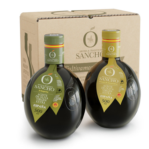Aceite de Oliva Virgen Extra DOP combo cristal: Arbequina + Picual y Cornicabra