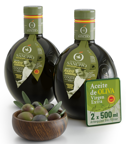 Aceite de oliva Virgen Extra DOP variedad Arbequina Mario Sandoval Cristal