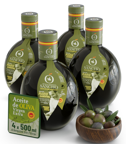 Aceite de oliva Virgen Extra DOP variedad Arbequina Mario Sandoval Cristal
